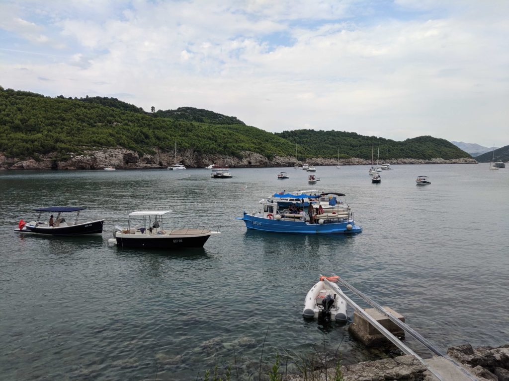 Island of Lopud, Sunj Ccove - notice caves in cliffs across the water!