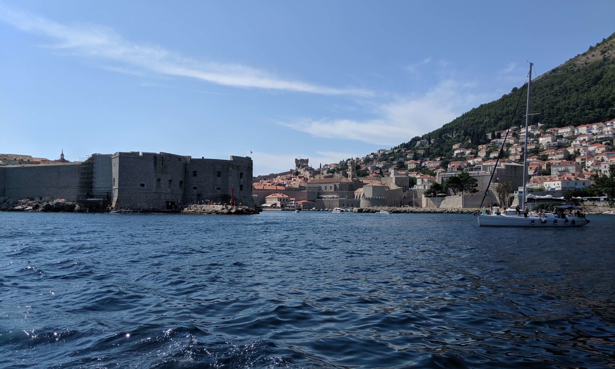 Dubrovnik Harbor as seen from Sea Rose as we motor past